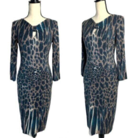 Cache Cheetah Print Fitted Midi Dress - Picture 4 of 15